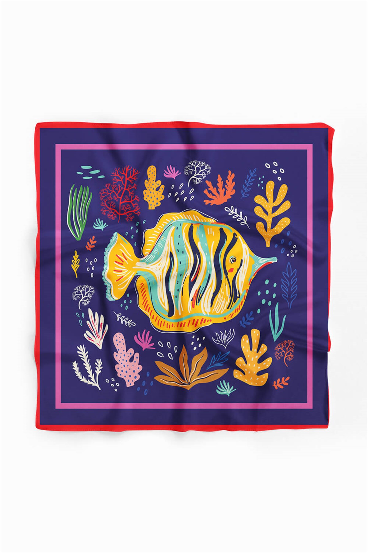 F93 Violla Balık Desenli Bandana