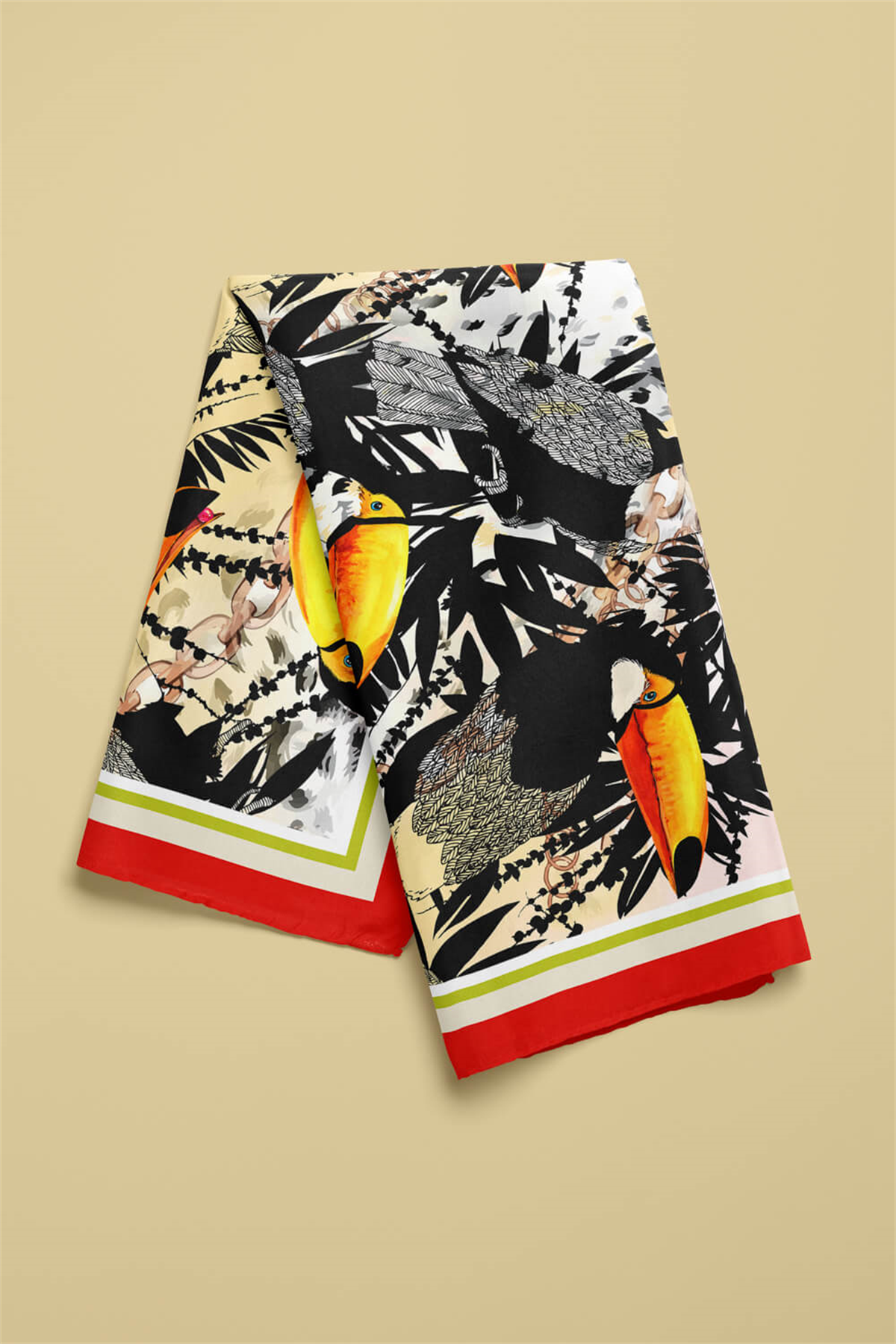 F 56 PARROT FLOWERS BANDANA