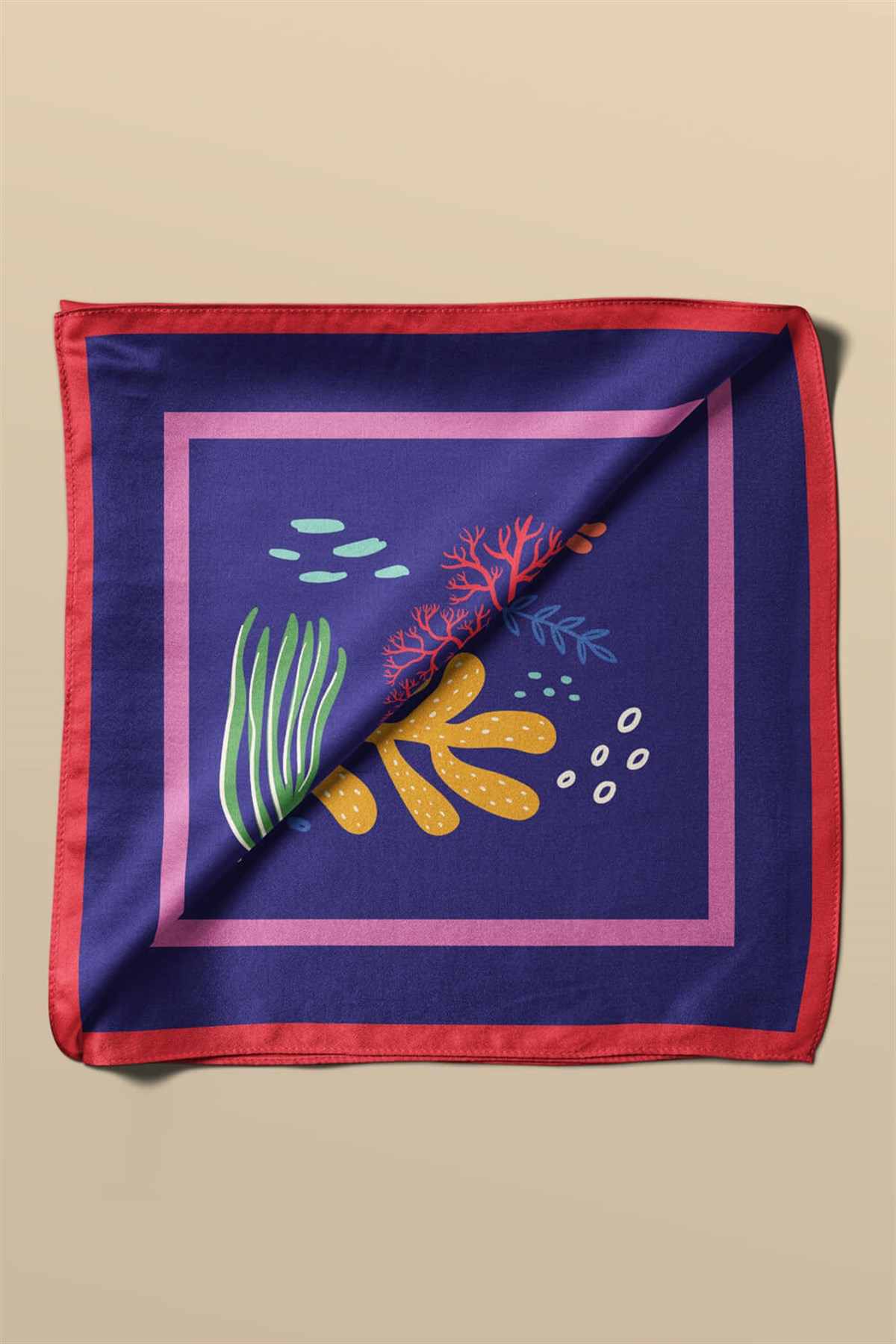 F93 Violla Balık Desenli Bandana