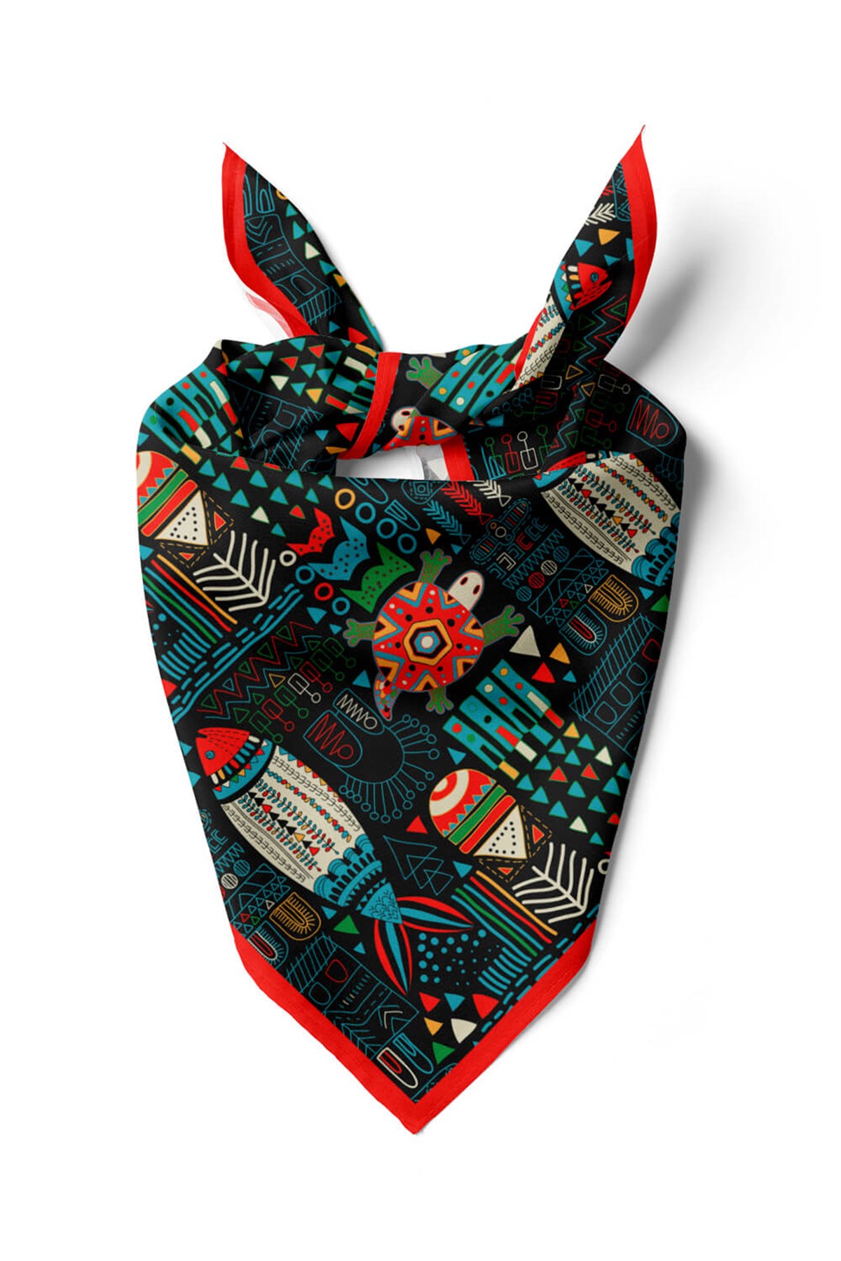 G97 Violla Balık Desenli Bandana
