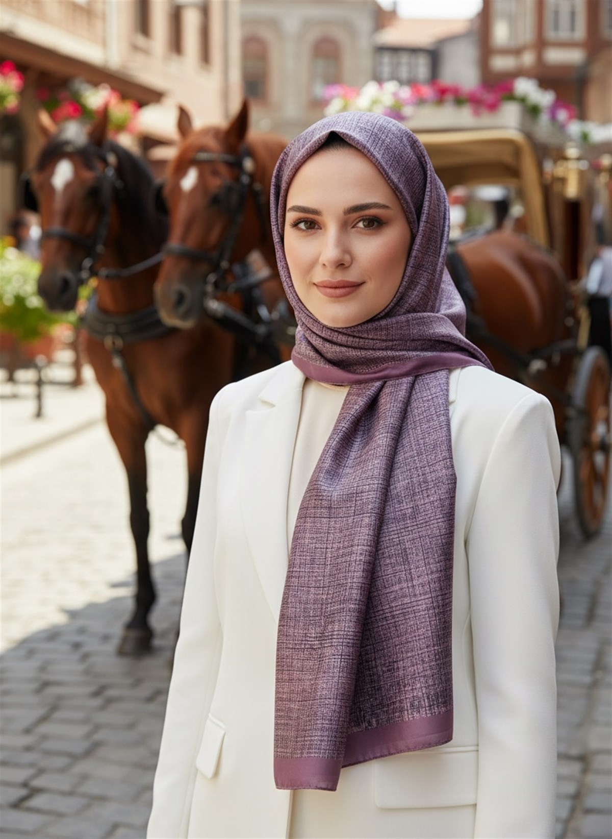 %100 Saf İpek Şal İnce Saten Vual Dokuma Damask Desenli Pudra Renkli 90x210 Şal