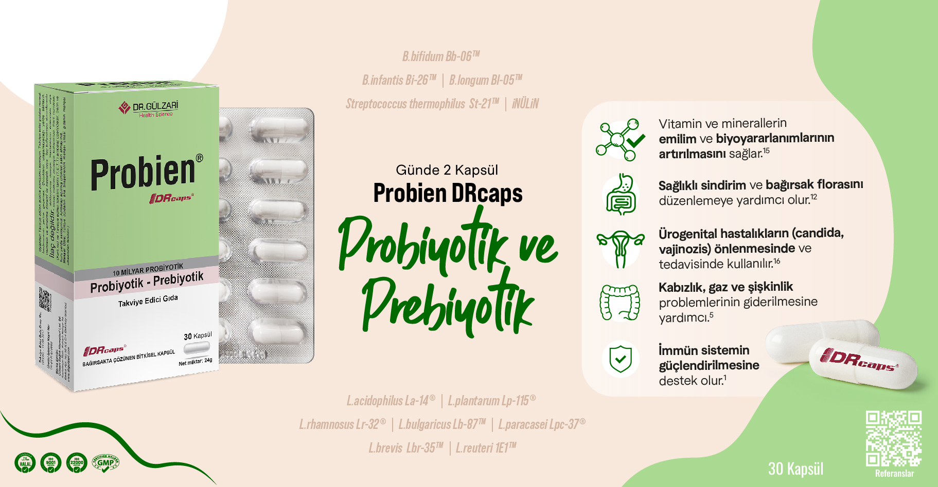 Probien DRcaps Probiyotik ve Prebiyotik 30 Kapsül