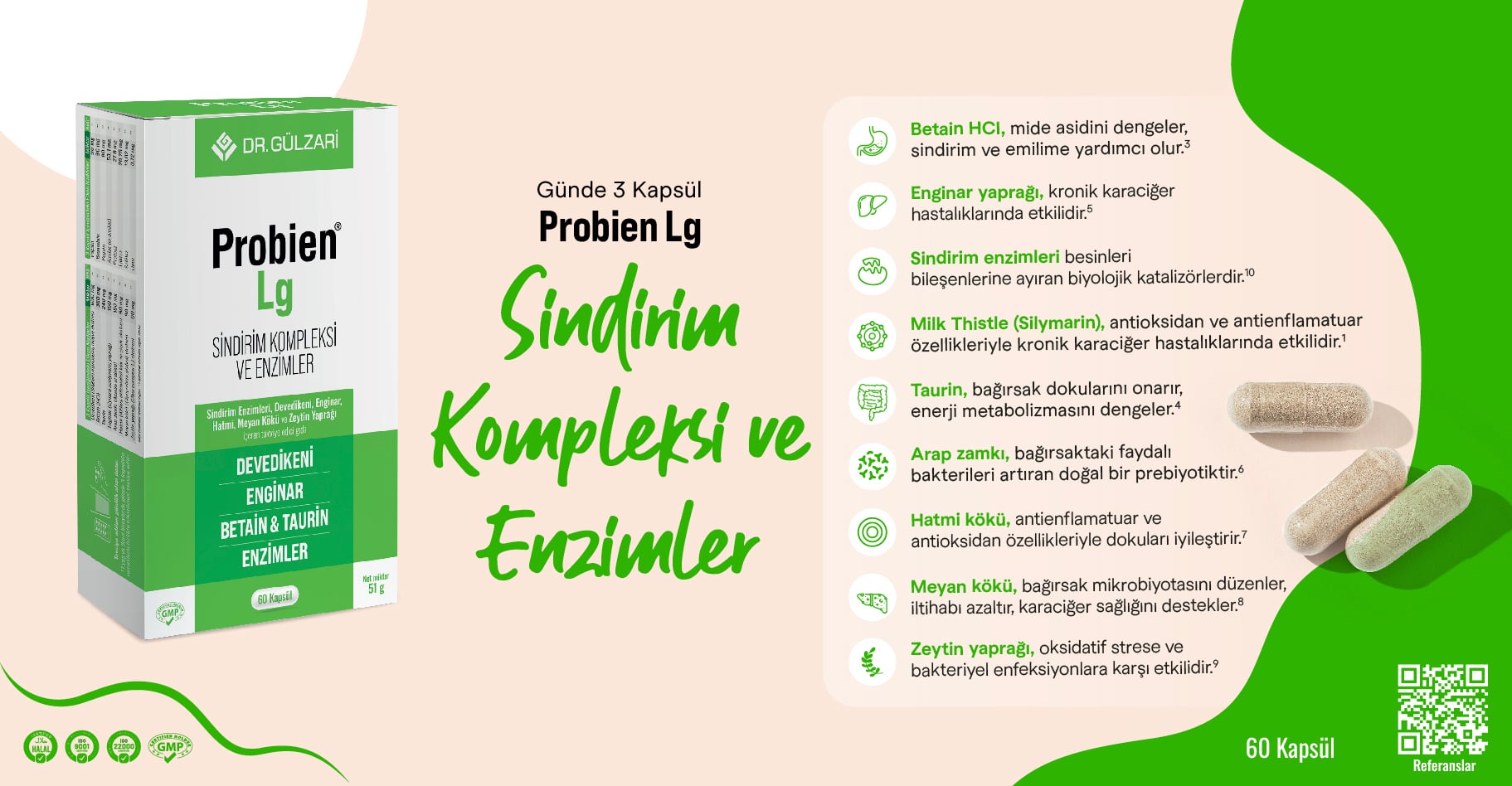 Probien Lg Sindirim Kompleksi ve Enzimler 60 Kapsül