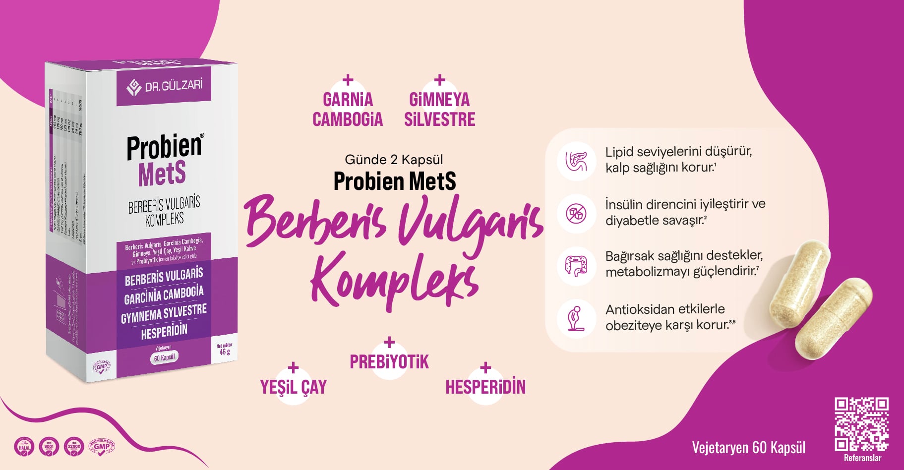 Probien Mets Berberis Vulgaris Kompleks Vejetaryen 60 Kapsül