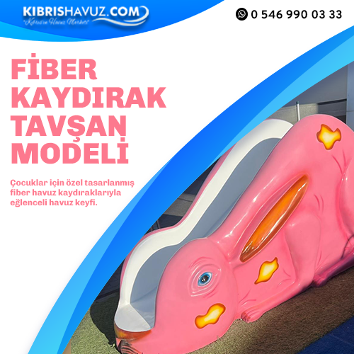 Çocuk Havuz Kaydırağı - Fiber Tavşan Model | Havuz Kaydırağı | 