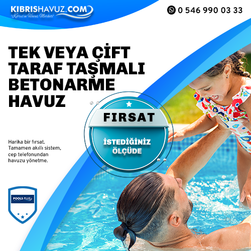 4X8 Taşmalı Betonarme Havuz | Betonarme Havuz | Pools Plus, Kuzey Kıbrıs’ın her bölgesinde tek taraflı ve çift taraflı taşmalı betonarme havuz çözümleri sunarak estetik, dayanıklılık ve konforu bir araya getirir. 