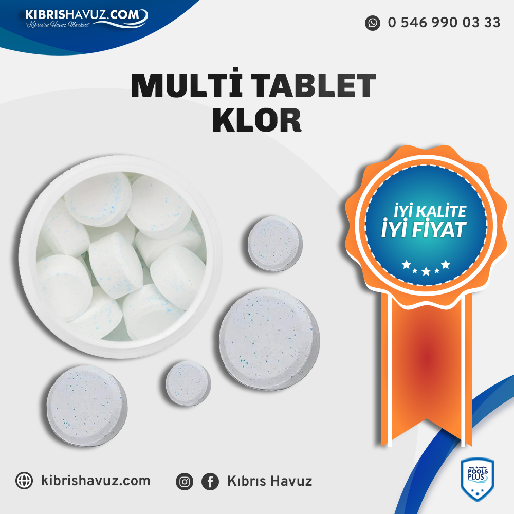 Multi Tablet Klor | Havuz Kloru | Havuz Kloru | Hızlı Çözünen Stabilizatörsüz Kuru Havuz Kloru CHC 65 | Blue Garden | Havuz.com.tr - Havuz Malzemeleri & Ekipmanları