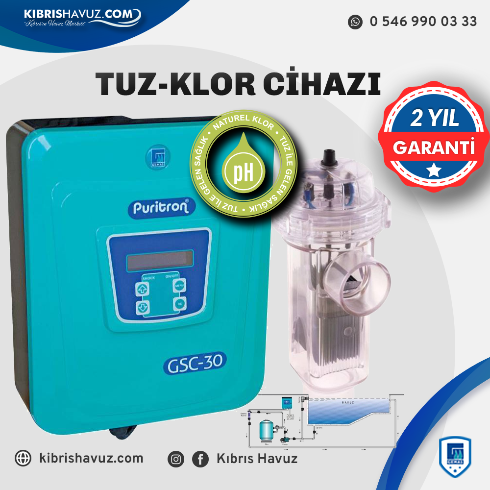 Gemaş GSCN-30 Tuz-Klor Cihazı  | Tuz Klor Jeneratörleri | Gemaş GSCN-30 Tuz-Klor Cihazı 