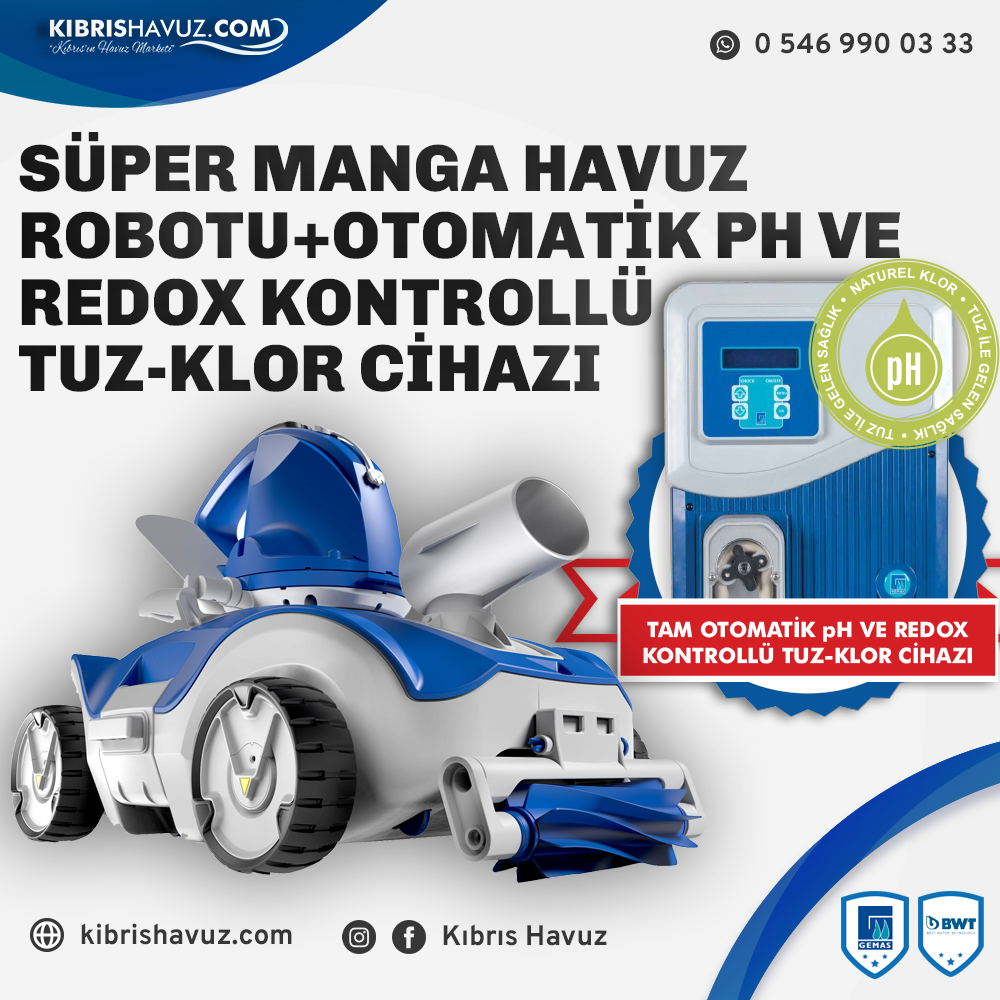 Tam Otomatik Havuz Temizlik (Süper Manga) ve Bakım Seti + Test Kit ve Termometre Hediyeli | Havuz Temizlik Setleri | Tam Otomatik Havuz Temizlik (Süper Manga) ve Bakım Seti + Test Kit ve Termometre Hediyeli