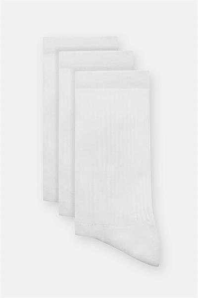 3lü Fitilli Çorap Beyaz