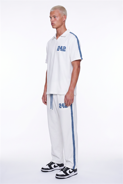 Erkek 242 Şerit Detaylı Regular Fit Eşofman Takımı Ekru