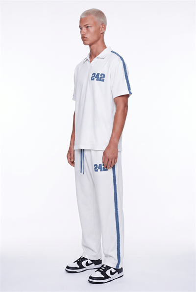 Erkek 242 Şerit Detaylı Regular Fit Eşofman Takımı Ekru