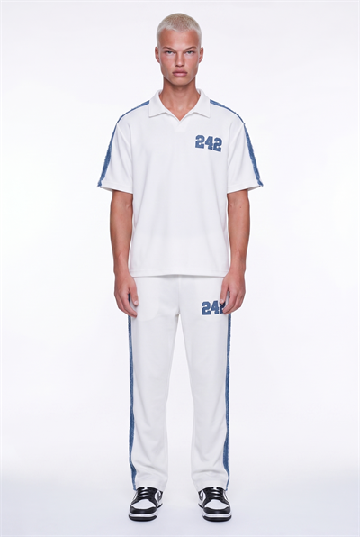 Erkek 242 Şerit Detaylı Regular Fit Eşofman Takımı Ekru