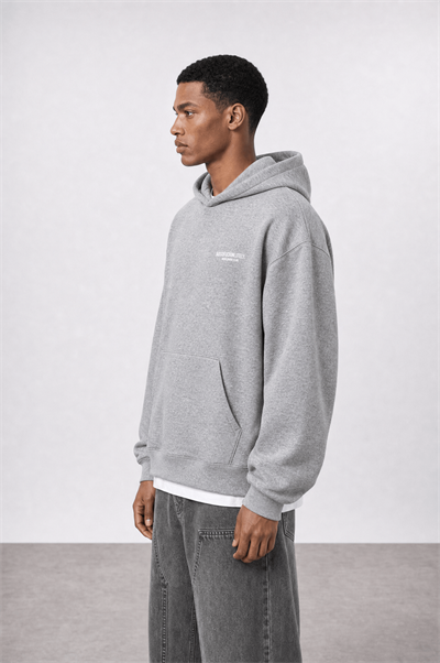 Erkek Absofuckinlutely Baskılı Oversize Hoodie Melanj