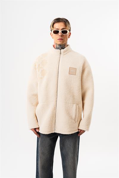 Erkek ABSTD Zip Oversize Teddy Ceket Ekru