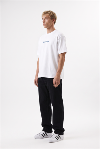 Erkek Alpine Nakışlı Oversize T-Shirt Ekru