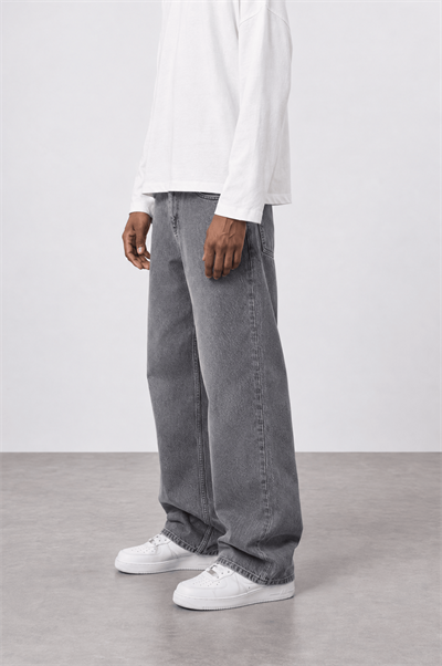 Erkek Baggy Jean Açık Gri