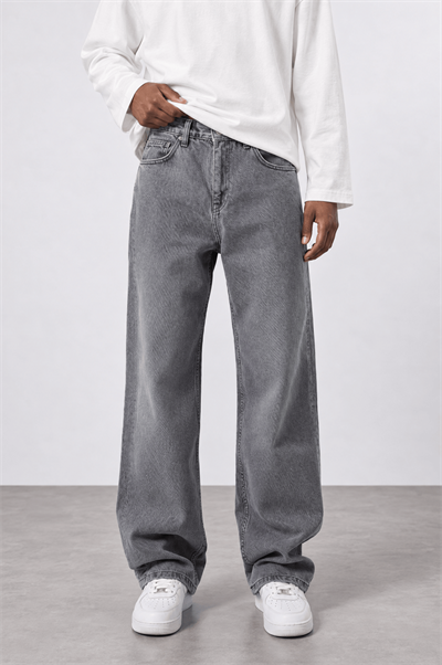 Erkek Baggy Jean Açık Gri