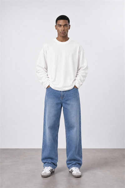 Erkek Baggy Jean Açık Mavi
