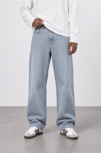 Erkek Baggy Jean Buz Mavisi