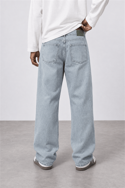 Erkek Baggy Jean Buz Mavisi