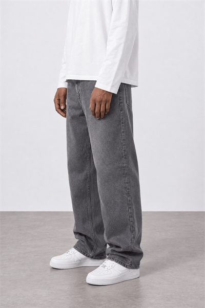 Erkek Baggy Jean Koyu Gri