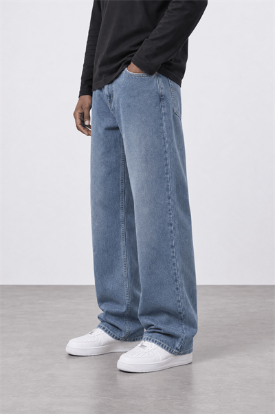 Erkek Baggy Jean Koyu Mavi