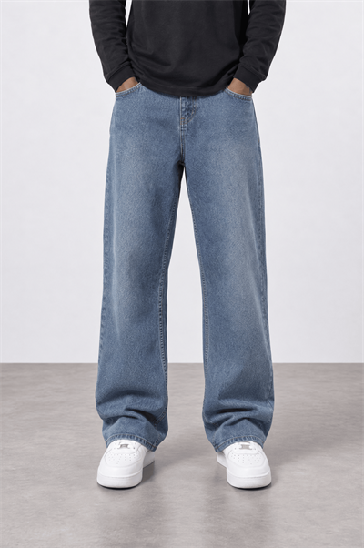 Erkek Baggy Jean Koyu Mavi