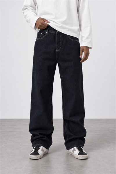 Erkek Baggy Jean Lacivert
