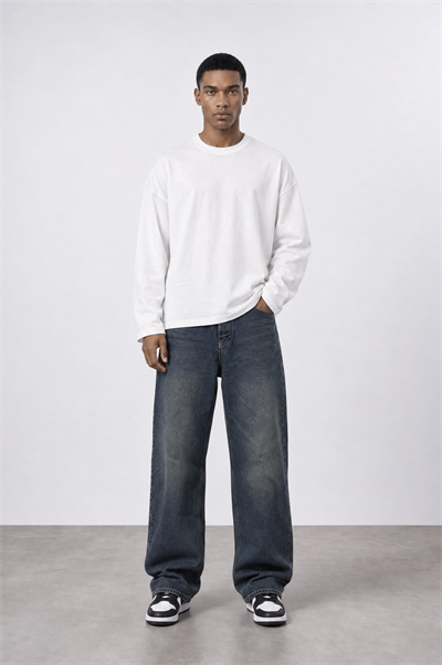 Erkek Baggy Jean Tint Mavi