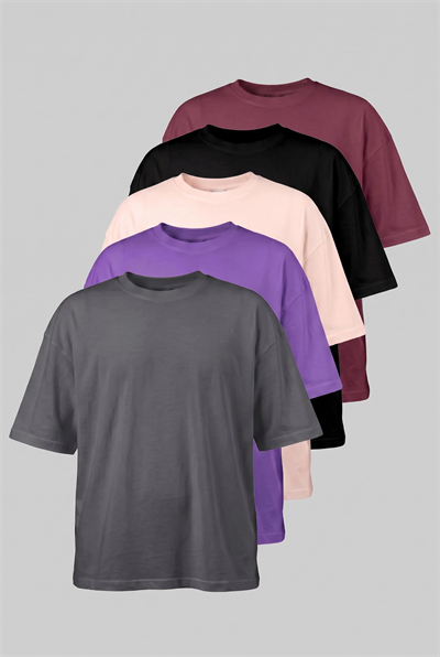 Erkek Basic Oversize T-Shirt 5'li Set