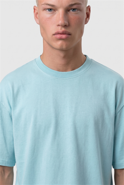 Erkek Basic Oversize T-Shirt Bebe Mavi