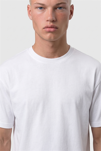 Erkek Basic Oversize T-Shirt Ekru