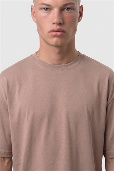 Erkek Basic Oversize T-Shirt Kahve