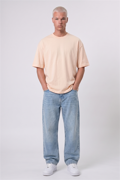 Erkek Basic Oversize T-Shirt Pembe