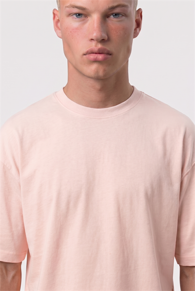 Erkek Basic Oversize T-Shirt Pembe