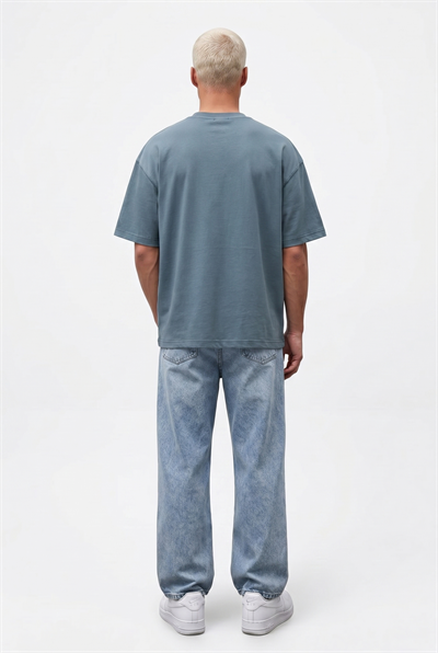 Erkek Basic Oversize T-Shirt Petrol