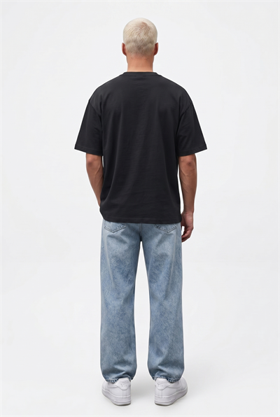 Erkek Basic Oversize T-Shirt Siyah
