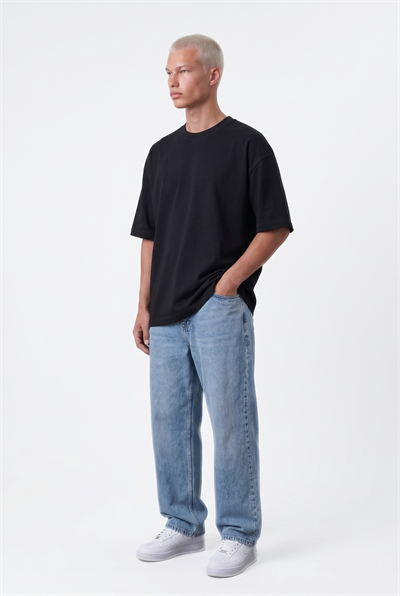Erkek Basic Oversize T-Shirt Siyah