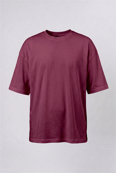 Erkek Basic Oversize T-Shirt Vişne