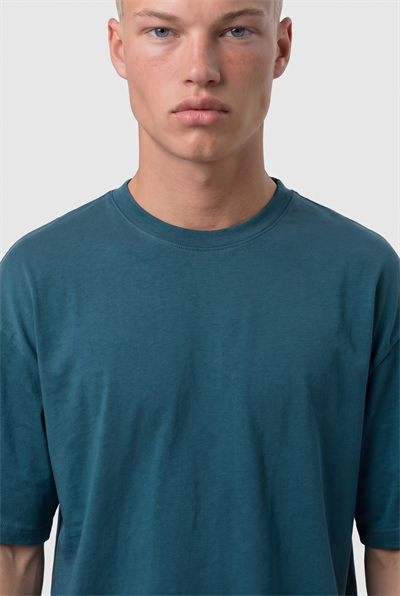 Erkek Basic Oversize T-Shirt Zümrüt