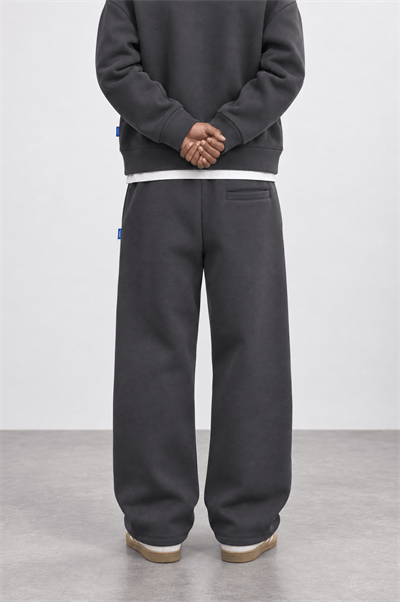 Erkek Basic Panda Baggy Eşofman Altı Füme
