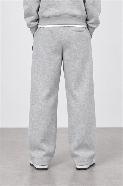 Erkek Basic Panda Baggy Eşofman Altı Gri Melanj