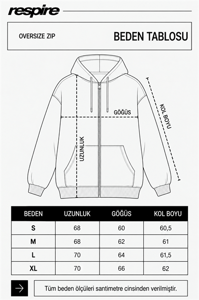 Erkek Basic Panda Oversize Zip Füme