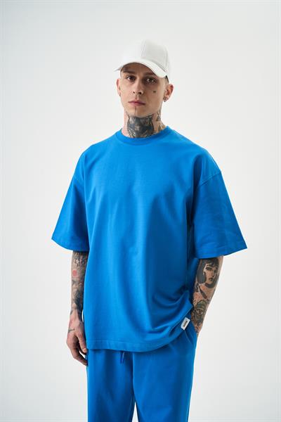 Erkek Basic T-Shirt Mavi