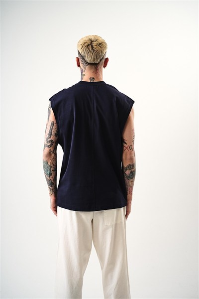 Erkek Basic Tank Top Atlet İndigo