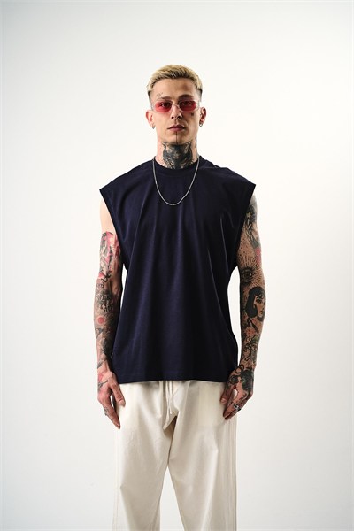 Erkek Basic Tank Top Atlet İndigo