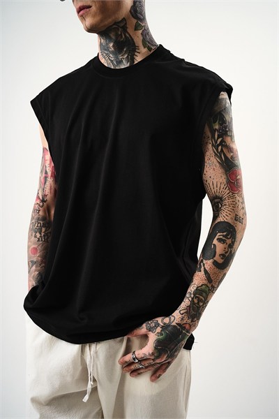 Erkek Basic Tank Top Atlet Siyah