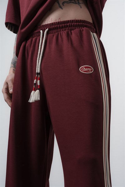 Erkek Champ Şerit Detaylı Regular Fit Eşofman Takımı Bordo