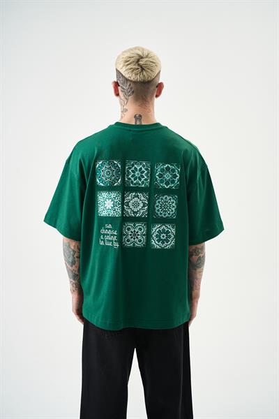 Erkek Choose Nakışlı Oversize T-Shirt Nefti